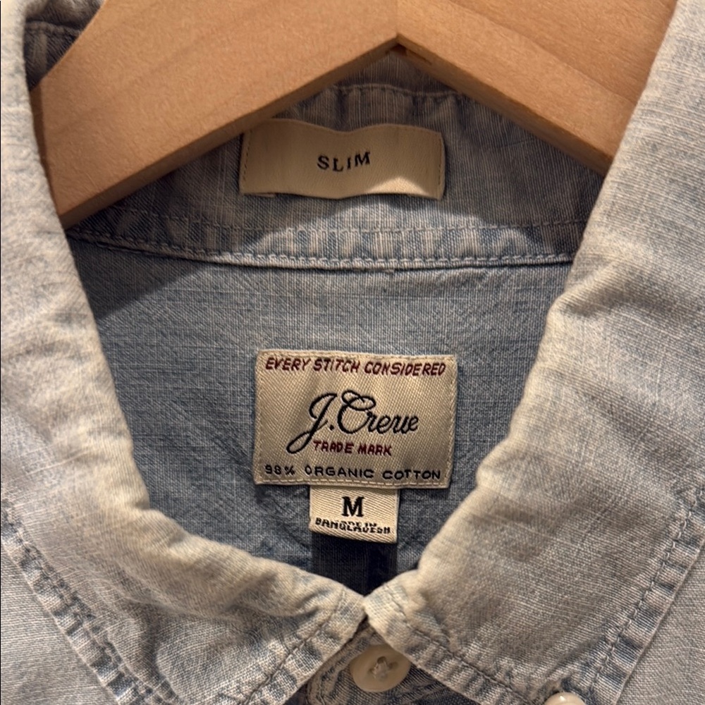 JCrew Men's Light Blue Shirt - Organic Cotton (Medium & Slim) - Picture 3 of 5